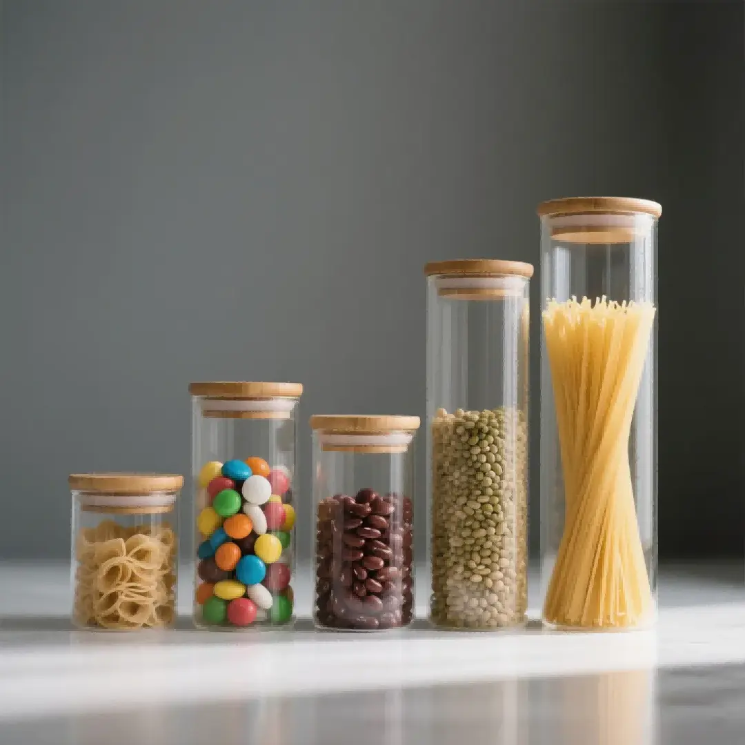 	 round glass canister with lid