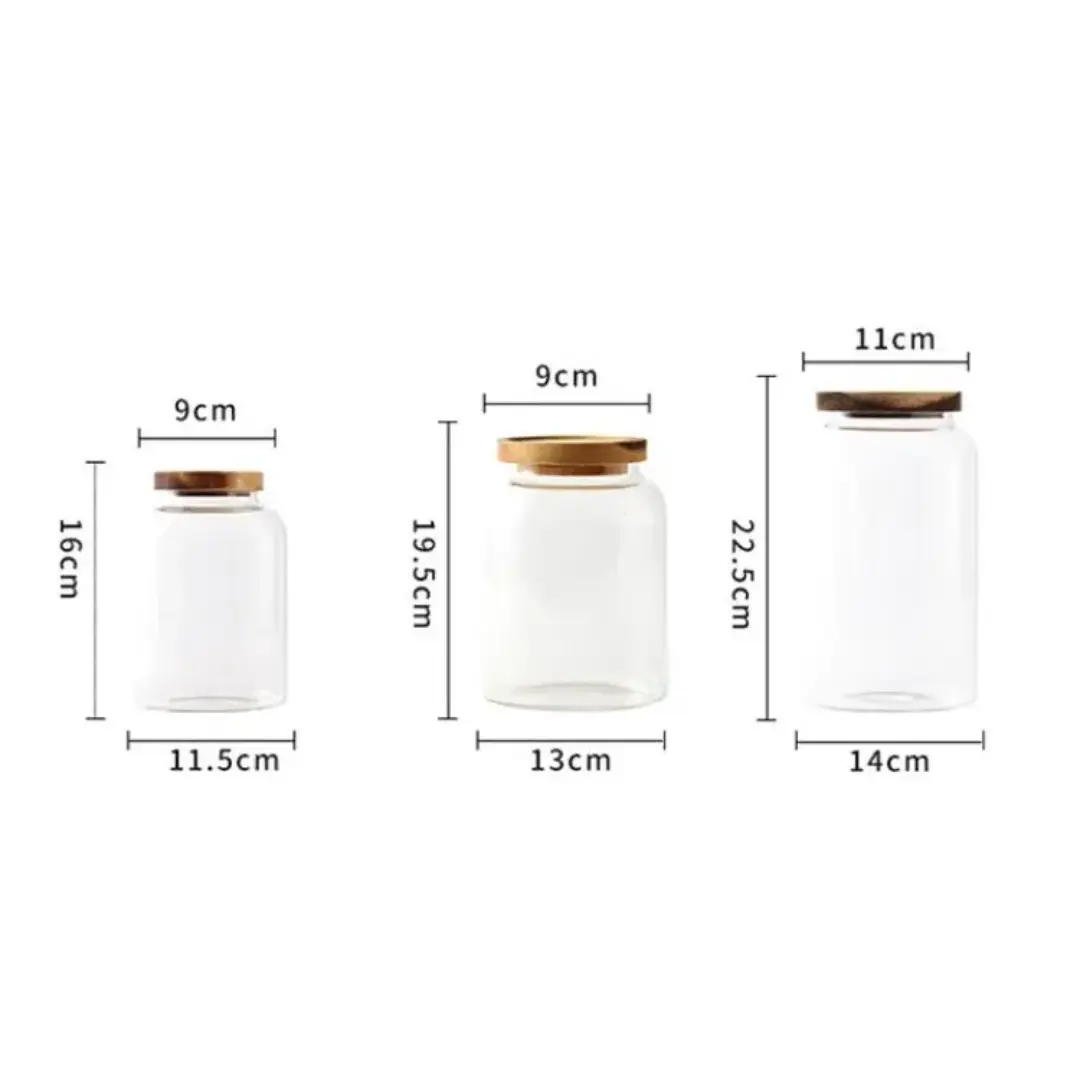 	 wide mouth airtight glass jars