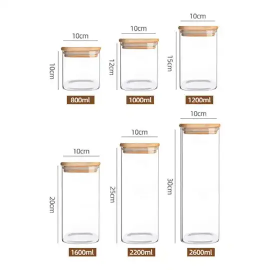 Borosilicate glass square storage jar Borosilicate glass square storage jar