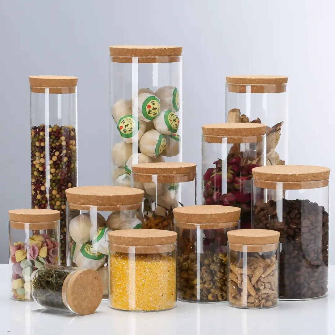 带软木盖的玻璃罐