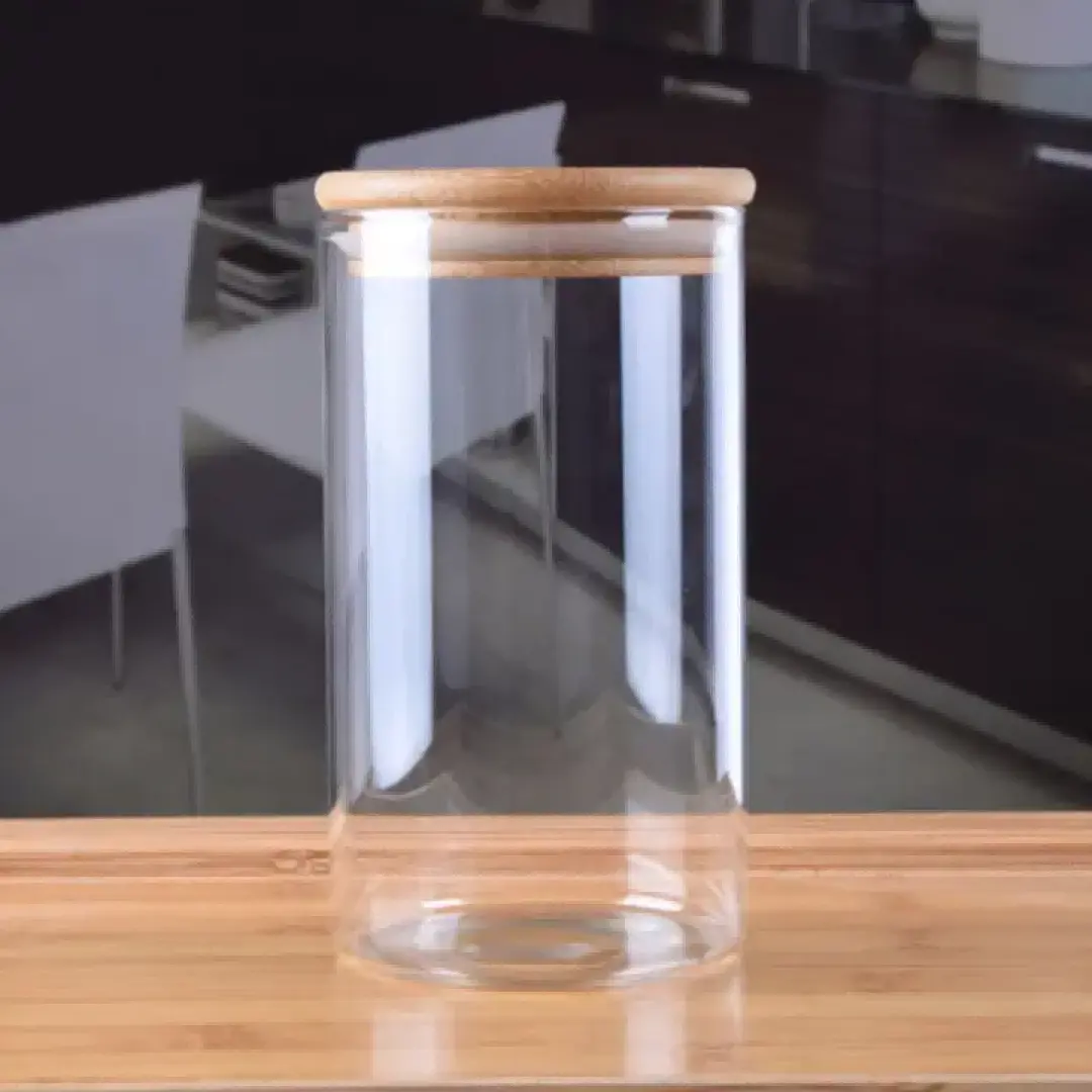 wide glass jar with lid