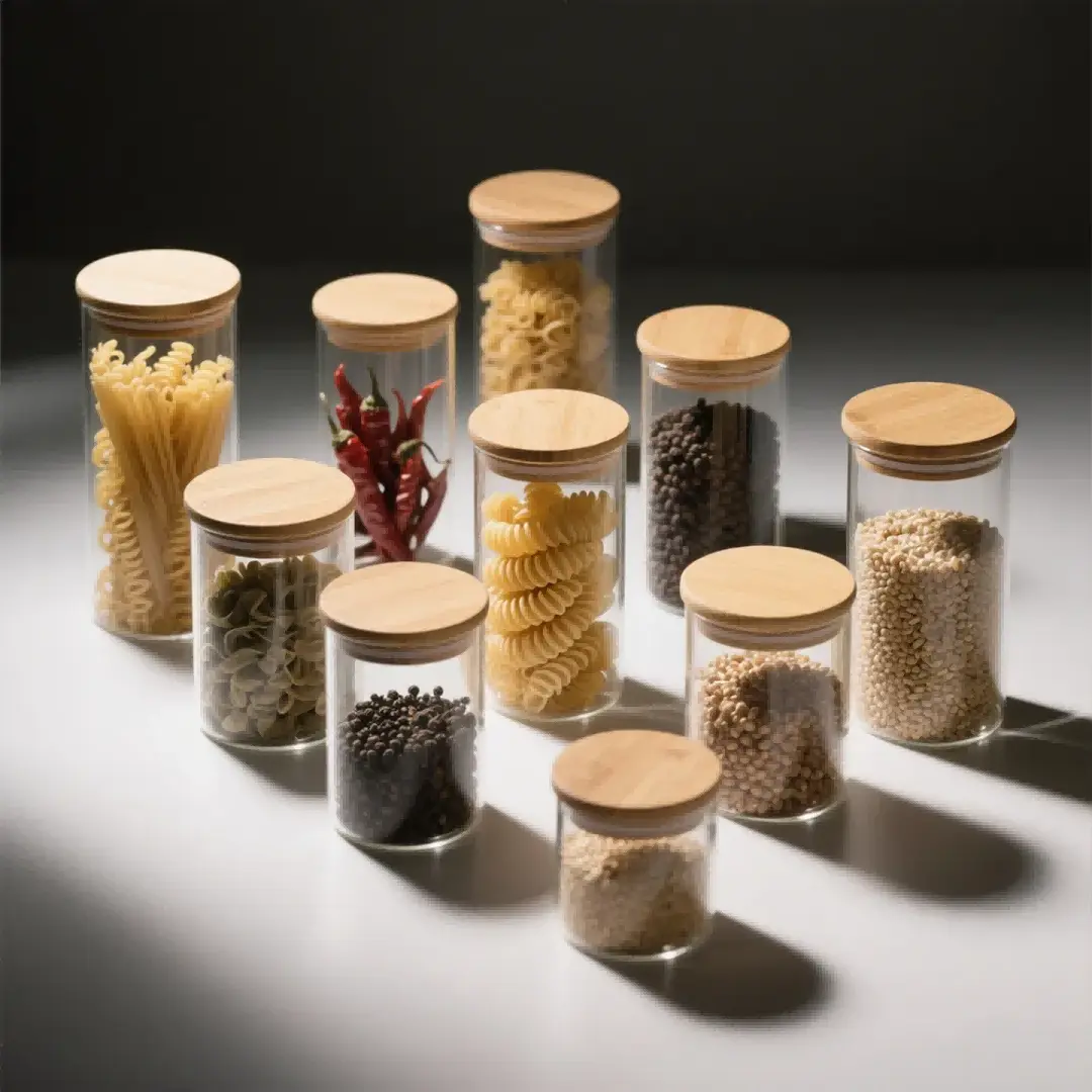Premium Borosilicate Glass Jar with Bamboo Lid