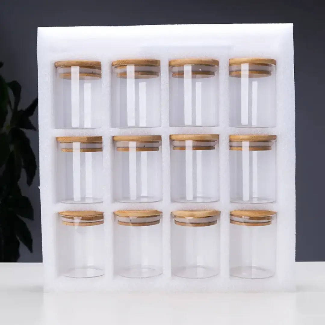 clear glass storage jars