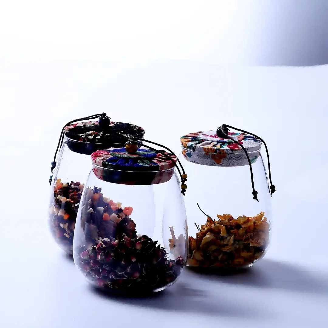 wide glass jar with lid