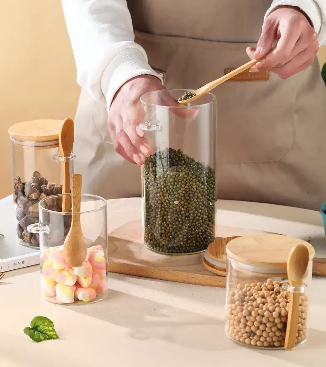 clear glass canister set