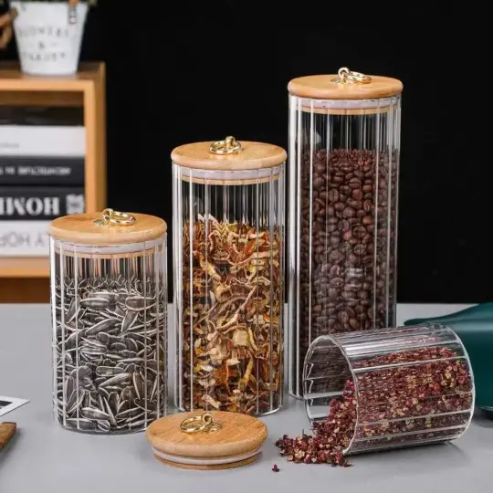 Clear Glass Canister Set 