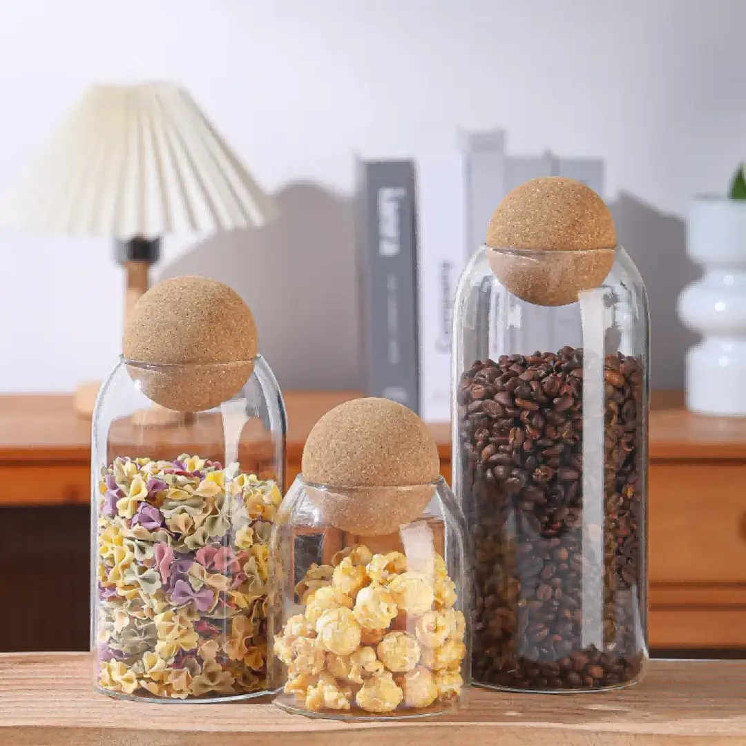 	 3 piece glass canister set