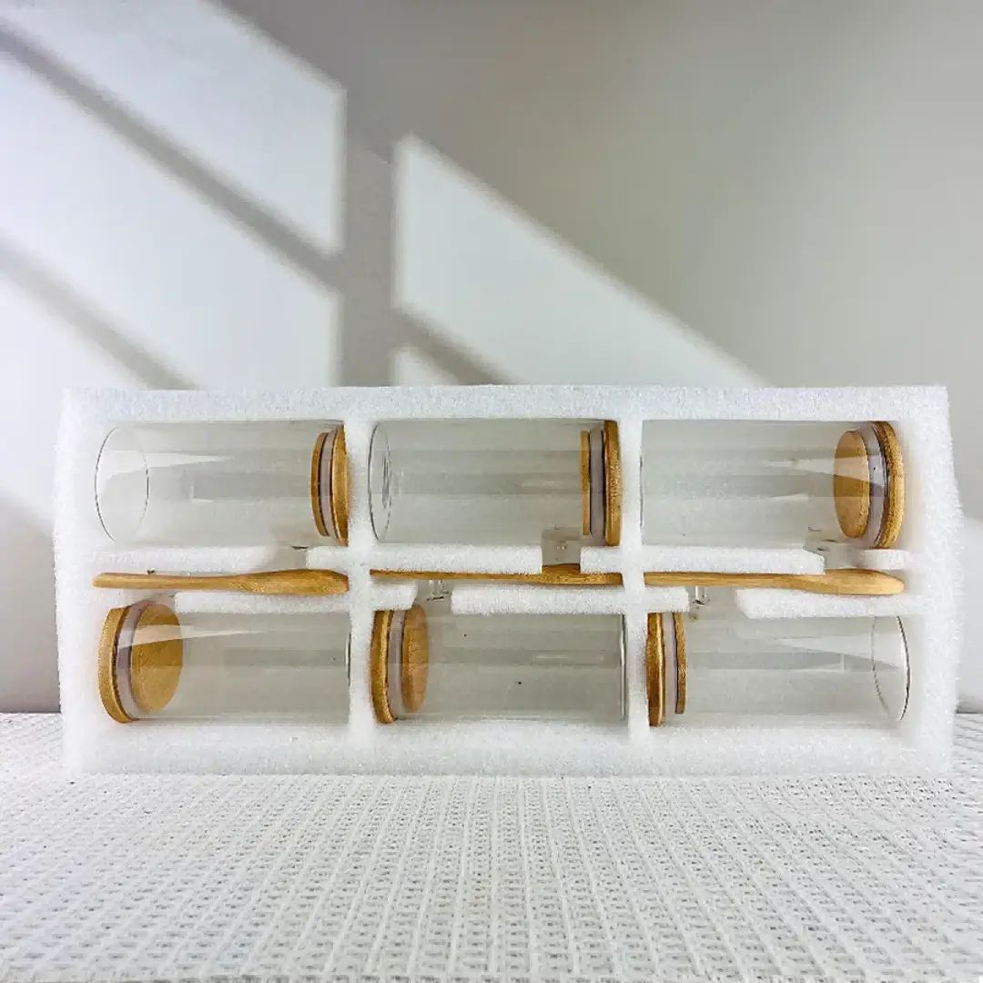 Wooden Top Glass Containers