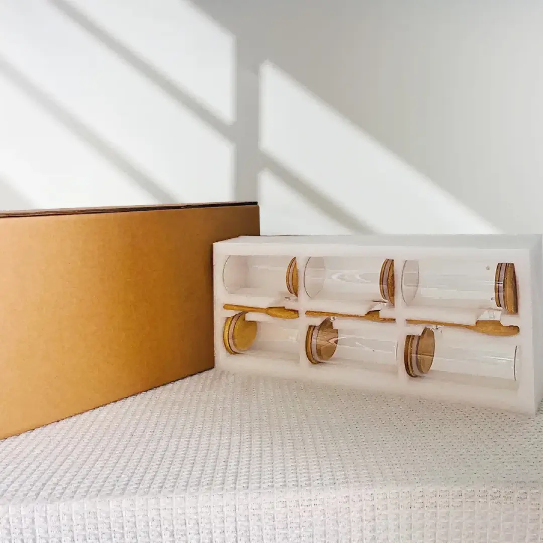 Wooden Top Glass Containers