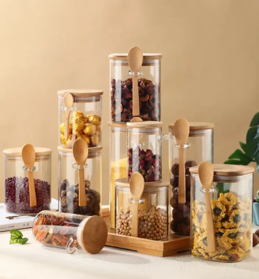 Glass Coffee Canister with Scoop 