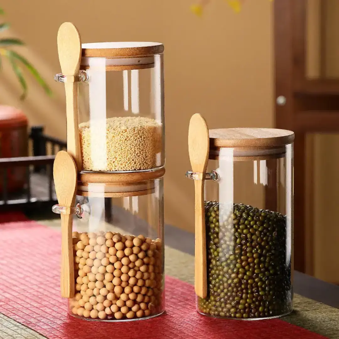 Glass Coffee Canister with Scoop 