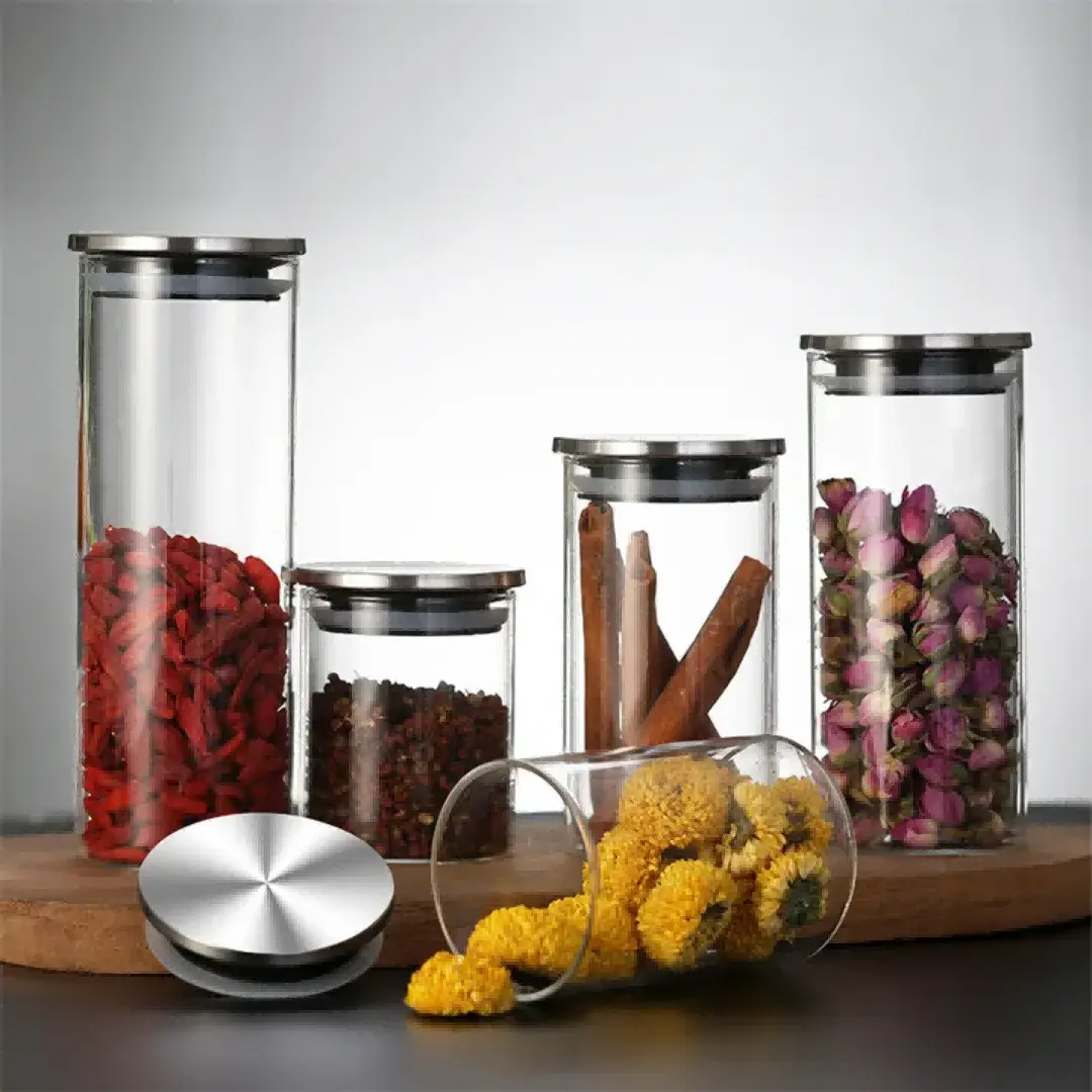 Glass Jars with Rubber Seal Lids