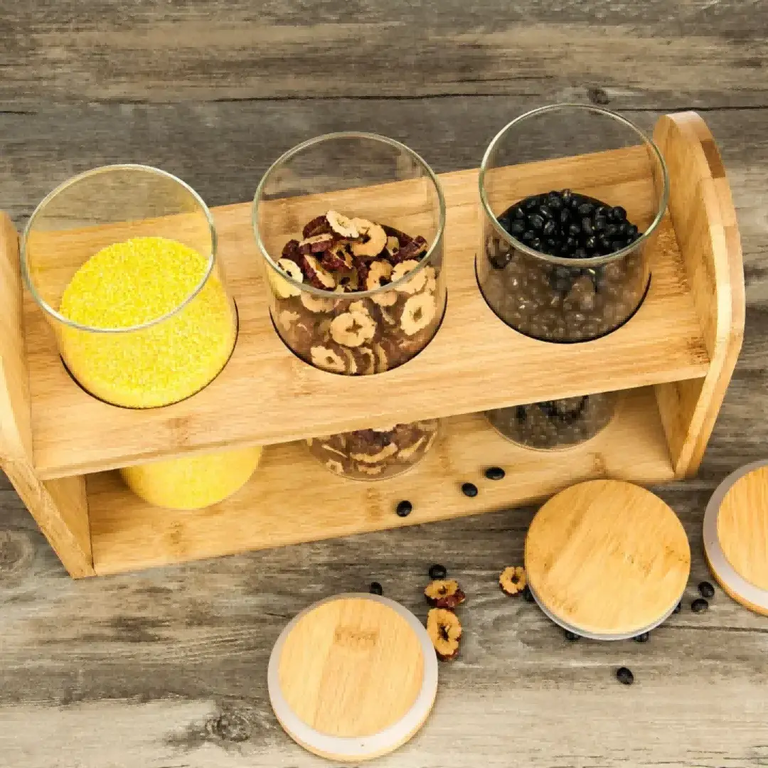 	 clear glass canister set