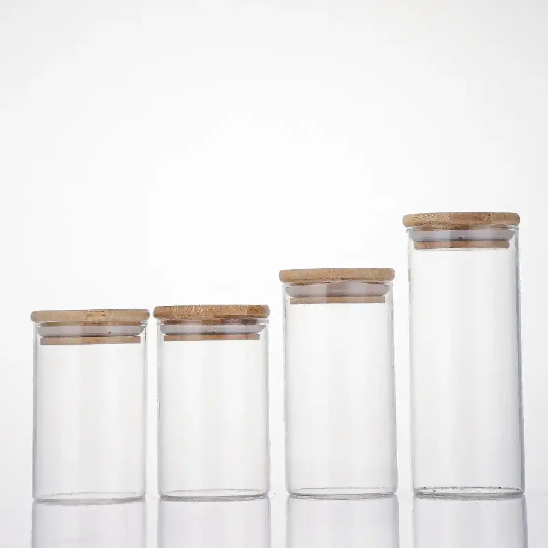 Clear Glass Jar with Wooden Lid