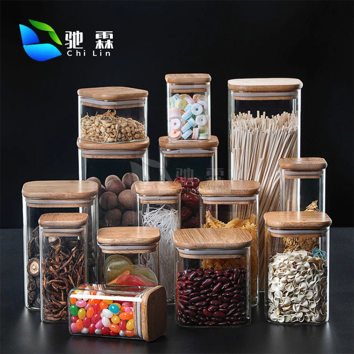 kloer Glasbehälter fir d'Lagerung
